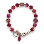 Bracelet by Mariana Woman Elegant Fuchsia and Red Swarovski Crystals - Image 3