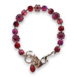 Bracelet by Mariana Woman Adorable Red and Fuchsia Swarovski Crystals