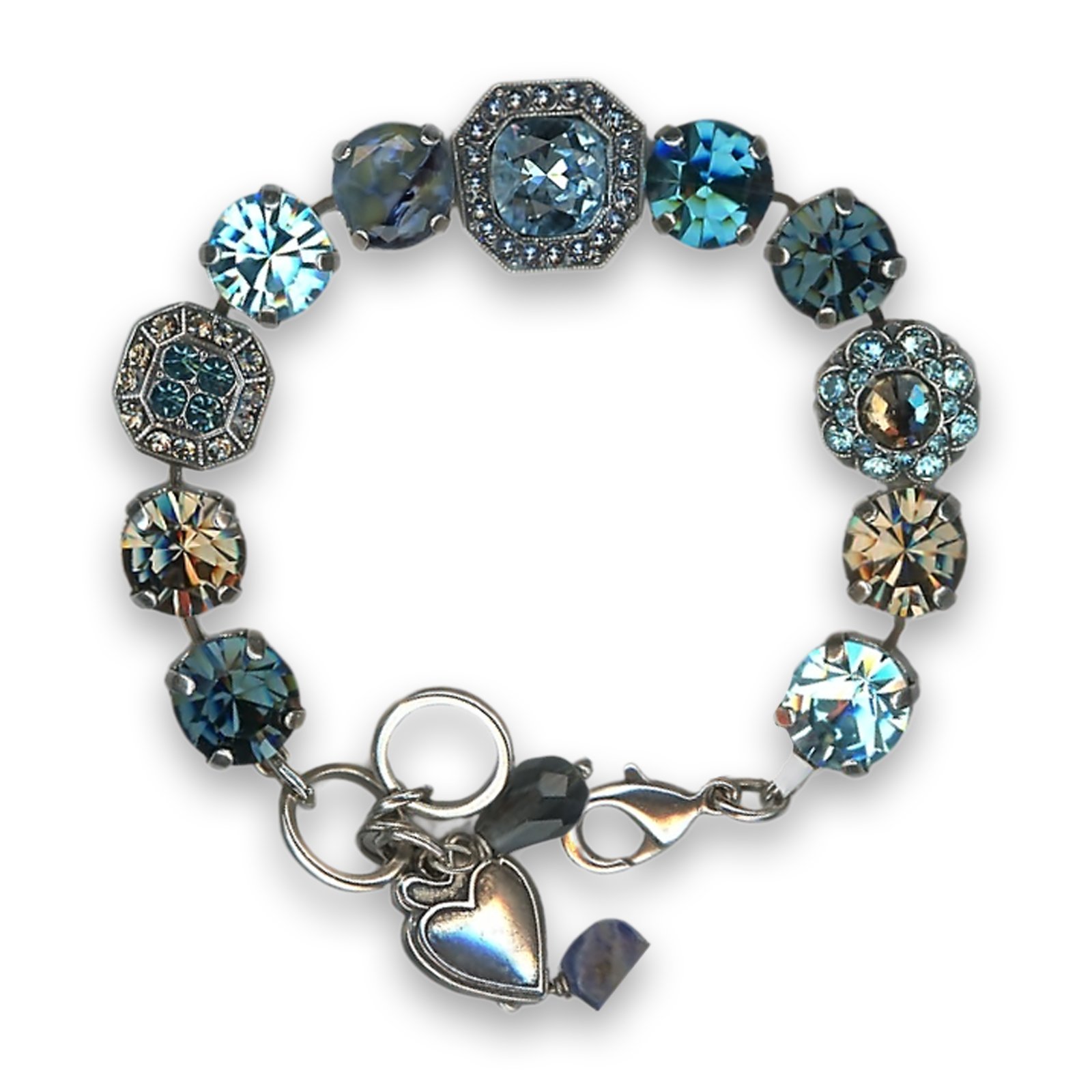 B-4174-10-1114-SP (2) Bracelet by Mariana Woman Stunning Montana and Black Diamond Swarovski Crystals - Image 1