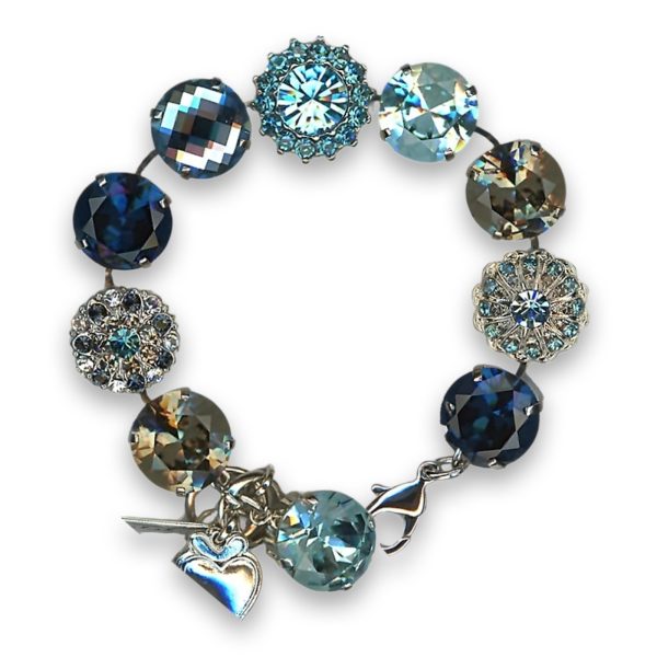 Bracelet by Mariana Woman Luxurious Aquamarine and Montana Swarovski Crystals