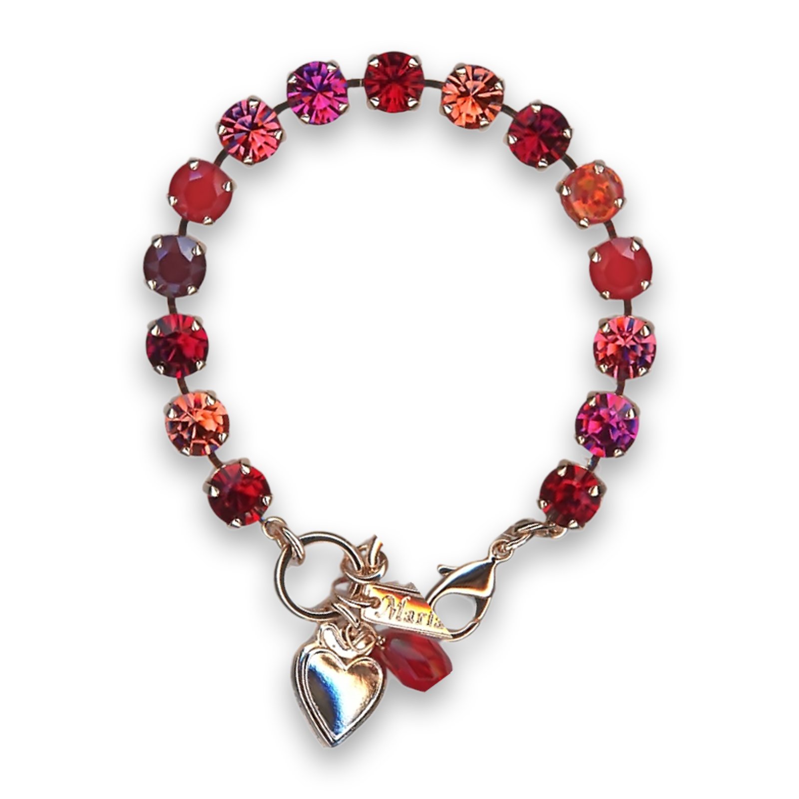 B-4252SO1-M2140-RG (1) Bracelet by Mariana Woman Charming Red Opal Mineral and Fuchsia Swarovski Crystals - Image 1