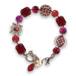 Bracelet by Mariana Woman Stunning Royal Red Swarovski Crystals