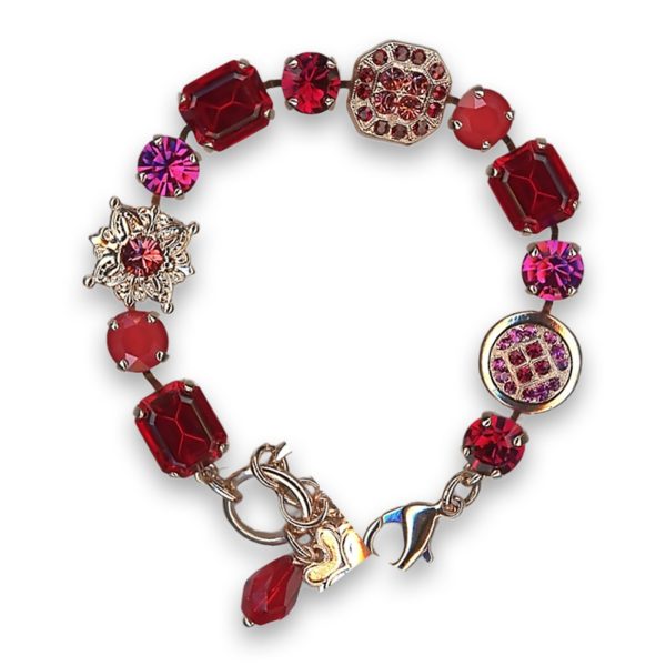 Bracelet by Mariana Woman Stunning Royal Red Swarovski Crystals