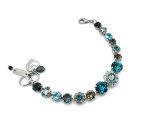 Bracelet By Mariana Woman Charming Black Diamond and Montana Blue Swarovski Crystals - Image 3