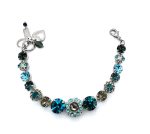 Bracelet By Mariana Woman Charming Black Diamond and Montana Blue Swarovski Crystals - Image 2
