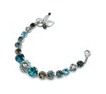 Bracelet By Mariana Woman Charming Black Diamond and Montana Blue Swarovski Crystals