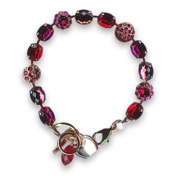 Bracelet by Mariana Woman Adorable Fuchsia and Red Swarovski Crystals