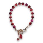 Bracelet by Mariana Woman Charming Fuchsia and Red Swarovski Crystals