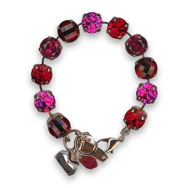 Bracelet by Mariana Woman Glamorous Red and Fuchsia Swarovski Crystals