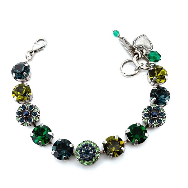 Bracelet By Mariana Woman Gorgeous Emerald and Olivine Swarovski Crystals-SP