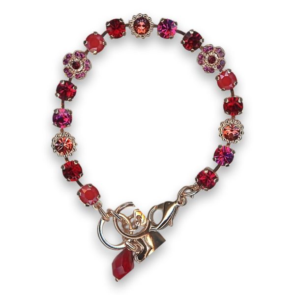 Bracelet by Mariana Woman Lovely Red and Fuchsia Swarovski Crystals