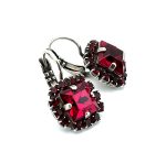 Earrings by Mariana Woman Stunning Ruby and Siam Swarovski Crystals - Image 3