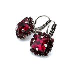 Earrings by Mariana Woman Stunning Ruby and Siam Swarovski Crystals - Image 2