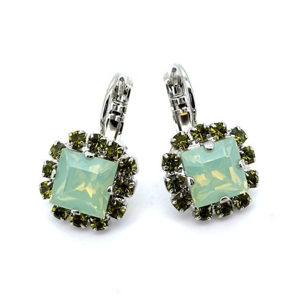 Earrings by Mariana Woman Charming Chrysolite and Khaki Swarovski Crystals