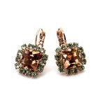Earrings by Mariana Woman Exquisite Peach and Chrysolite Swarovski Crystals