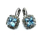 Earrings by Mariana Woman Gorgeous Aquamarine and Clear Swarovski Crystals