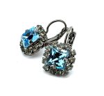 Earrings by Mariana Woman Gorgeous Aquamarine and Clear Swarovski Crystals - Image 2