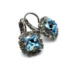 Earrings by Mariana Woman Gorgeous Aquamarine and Clear Swarovski Crystals - Image 3