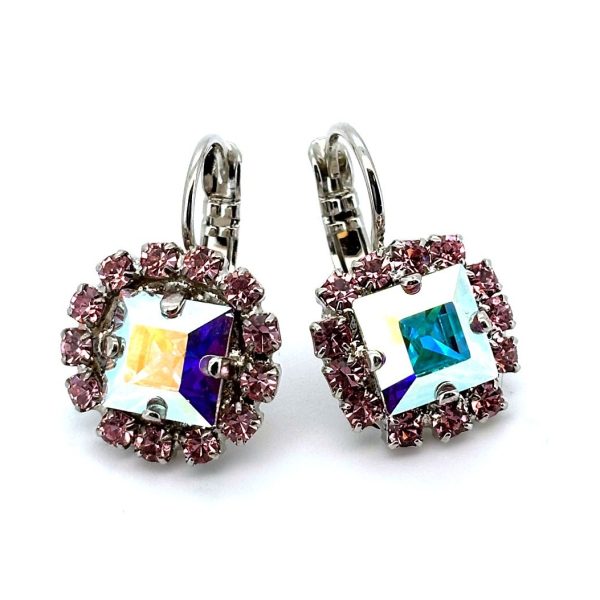 Earrings by Mariana Woman Shimmering AB and Rose Swarovski Crystals