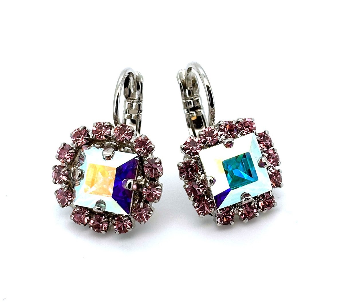 E-1002-3-2231AB-RO6 (1) Earrings by Mariana Woman Shimmering AB and Rose Swarovski Crystals - Image 1