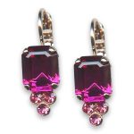Earrings by Mariana Woman Beautiful Rose and Fuchsia Swarovski Crystals - Image 3