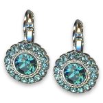 Earrings by Mariana Woman Floral Aquamarine Swarovski Crystals