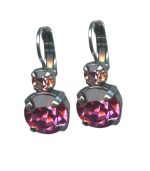 Earrings By Mariana Woman Charming Rose and Light Rose Swarovski Crystals
