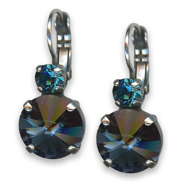 Earrings by Mariana Woman Gorgeous Montana and Indicolite Swarovski Crystals