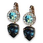 Earrings by Mariana Woman Elegant Montana and Aquamarine Swarovski Crystals - Image 3