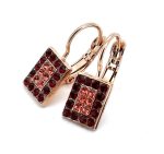 Earrings By Mariana Woman Adorable Rectangular Red and Fuchsia Swarovski Crystals
