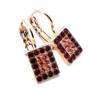 Earrings By Mariana Woman Adorable Rectangular Red and Fuchsia Swarovski Crystals - Image 3