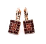Earrings By Mariana Woman Adorable Rectangular Red and Fuchsia Swarovski Crystals - Image 2