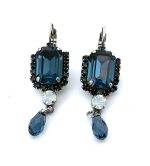 Earrings by Mariana Woman Sophisticated Montana and Opal Swarovski Crystals
