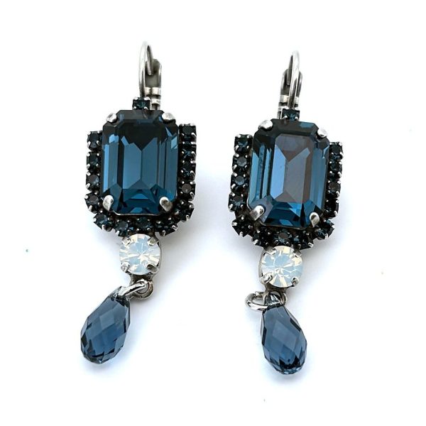 Earrings by Mariana Woman Sophisticated Montana and Opal Swarovski Crystals