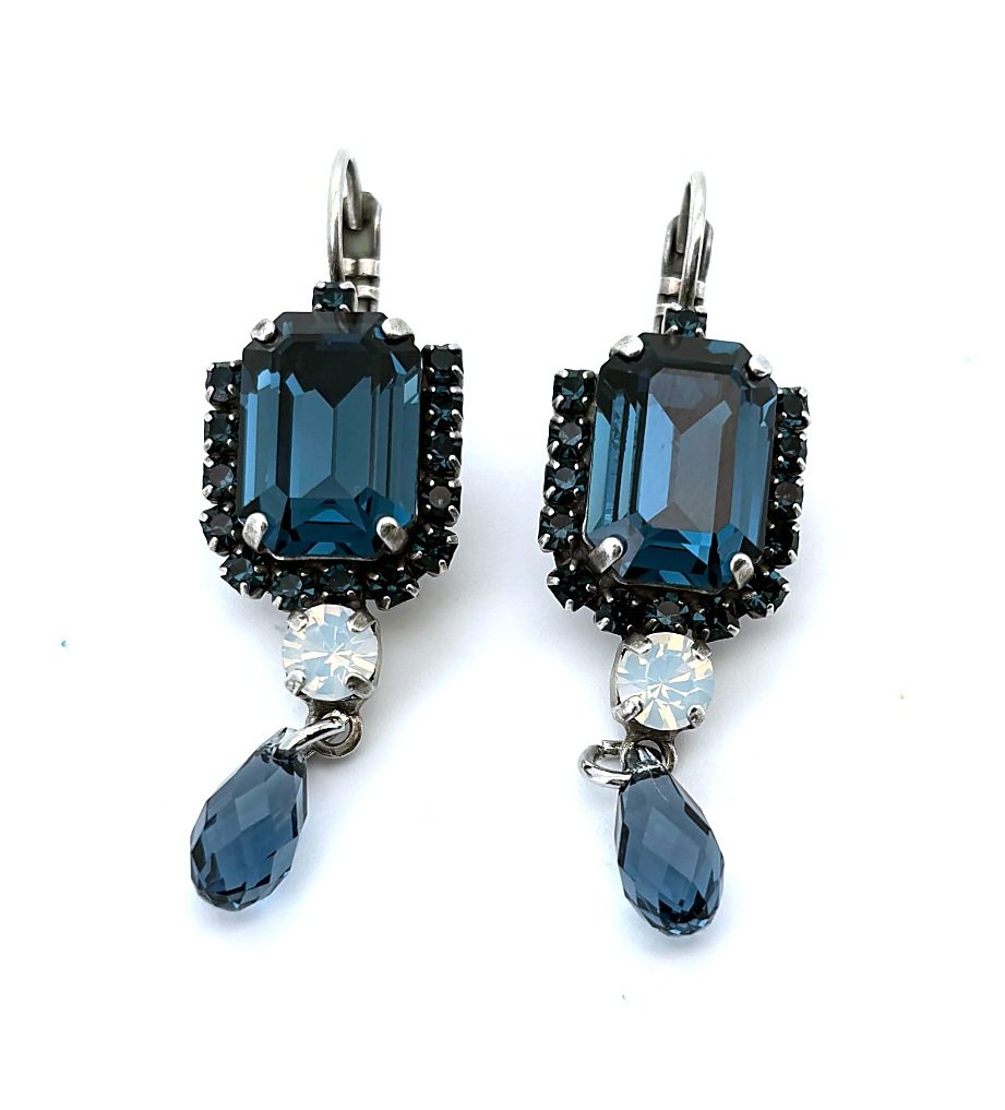 E-1080-1-1069-SP6 (3) Earrings by Mariana Woman Sophisticated Montana and Opal Swarovski Crystals - Image 1