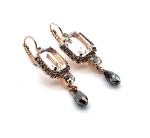 Earrings by Mariana Woman Elegant Clear and Jet Swarovski Crystals - Image 3