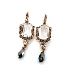 Earrings by Mariana Woman Elegant Clear and Jet Swarovski Crystals