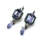 Earrings by Mariana Woman Elegant Tanzanite and Aquamarine Swarovski Crystals - Image 2
