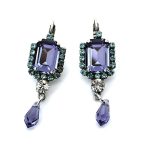 Earrings by Mariana Woman Elegant Tanzanite and Aquamarine Swarovski Crystals