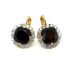 Earrings by Mariana Woman Gorgeous Jet and Clear Swarovski Crystals