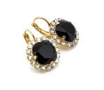 Earrings by Mariana Woman Gorgeous Jet and Clear Swarovski Crystals - Image 3
