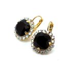 Earrings by Mariana Woman Gorgeous Jet and Clear Swarovski Crystals - Image 2