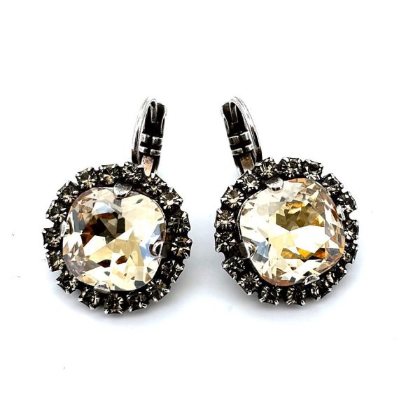 Earrings by Mariana Woman Exquisite Golden and Black Diamond Swarovski Crystals