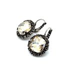 Earrings by Mariana Woman Exquisite Golden and Black Diamond Swarovski Crystals - Image 2