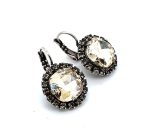 Earrings by Mariana Woman Exquisite Golden and Black Diamond Swarovski Crystals - Image 3