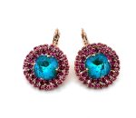 Earrings by Mariana Woman Lovely Laguna and Fuchsia Swarovski Crystals