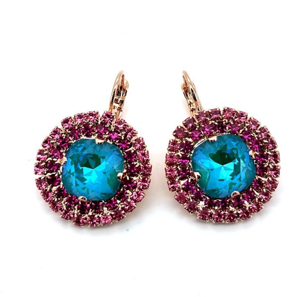 Earrings by Mariana Woman Lovely Laguna and Fuchsia Swarovski Crystals
