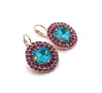 Earrings by Mariana Woman Lovely Laguna and Fuchsia Swarovski Crystals - Image 3