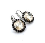 Earrings by Mariana Woman Alluring Moonlight and Jet Swarovski Crystals - Image 3