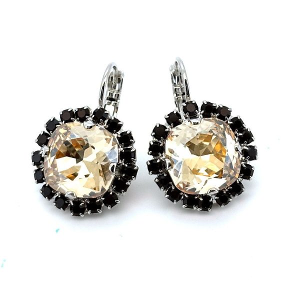Earrings by Mariana Woman Alluring Moonlight and Jet Swarovski Crystals